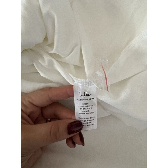 Lulus Feeling of Forever White Long Sleeve Mermaid Maxi Dress Size Large Bridal - Picture 7 of 9